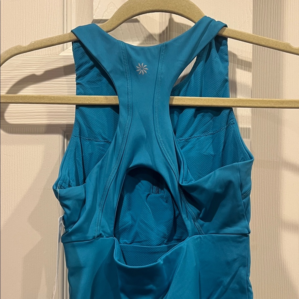 NWT-Athleta Teal Zip-Front Dress - Picture 8 of 12